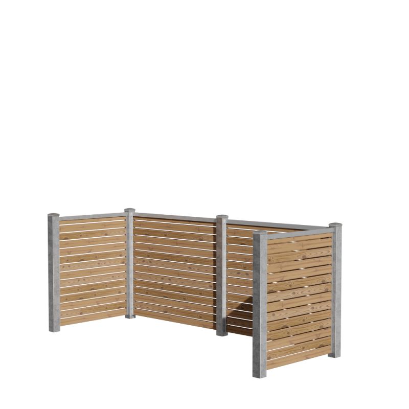 Wimex Skraldeskjul Triple Trend Classic Rombe S17 Termotræ Galv Stolpe