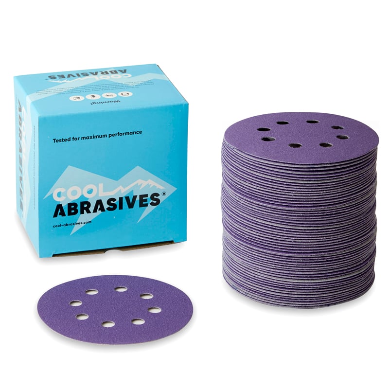 ø125mm Sliberondeller 50 Stk Cool Violet Korn P40