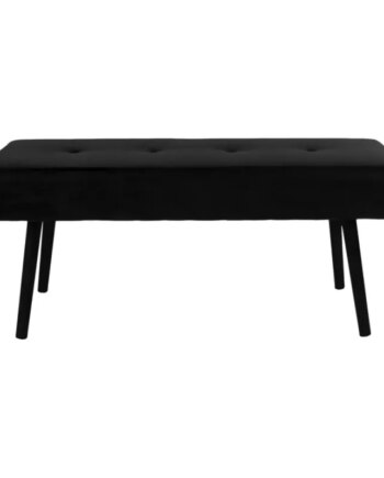 Bænk   Sort Velour Med Sorte Ben Hn1207 1401009