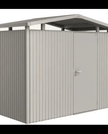 Biohort Panorama Redskabsrum P1   Enkel Dør Sølv Metallic