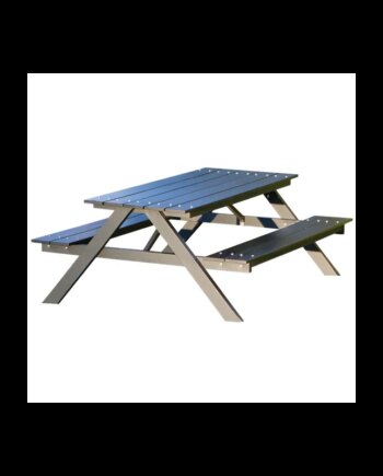 Børne Bord- Bænksæt Hortus  -model Sort Plywood Og Alu  Stel 801-093