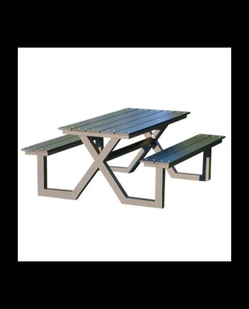 Børne Bord- Bænksæt Hortus  -model Sort Plywood Og Antracit Stel 801-090