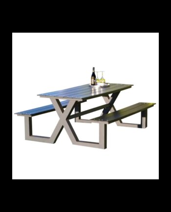 Bord- Bænksæt Hortus  -model Sort Plywood Og Antracit Stel 801-089