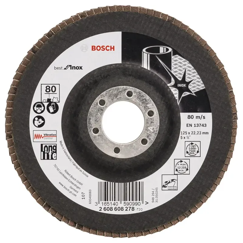 Bosch Lamelskive Inox 125mm K80 2608608278