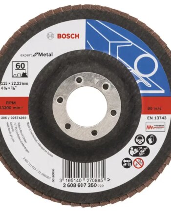 Bosch Lamelslibeskive  :  ø115x22mm K60 Flad 2608607350