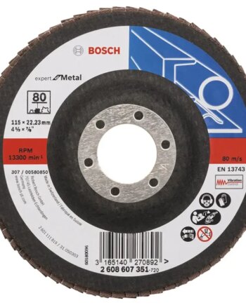Bosch Lamelslibeskive  :  ø115x22mm K80 Flad 2608607351