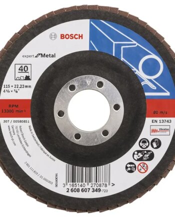 Bosch Lamelslibeskive  :  ø115x22mm K40 Flad 2608607349