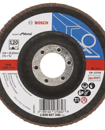 Bosch Lamelslibeskive  :  ø115x22mm K120 Skrå 2608607346