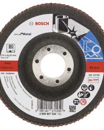 Bosch Lamelslibeskive  :mt ø115x22mm K80 Flad 2608607324