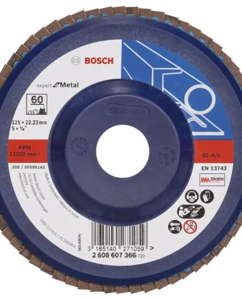 Bosch Lamelslibeskive  :mt ø125x22mm K60 Flad 2608607366