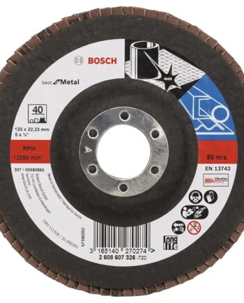 Bosch Lamelslibeskive  :mt ø125x22mm K40 Flad 2608607326