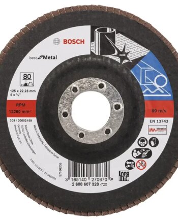Bosch Lamelslibeskive  :mt ø125x22mm K80 Flad 2608607328