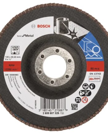 Bosch Lamelslibeskive  :mt ø125x22mm K120 Flad 2608607329