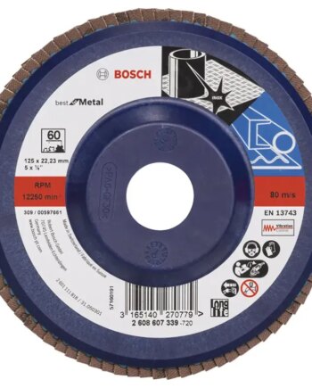 Bosch Lamelslibeskive  :mt ø125x22mm K60 Flad 2608607339