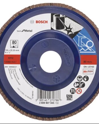 Bosch Lamelslibeskive  :mt ø125x22mm K80 Flad 2608607340