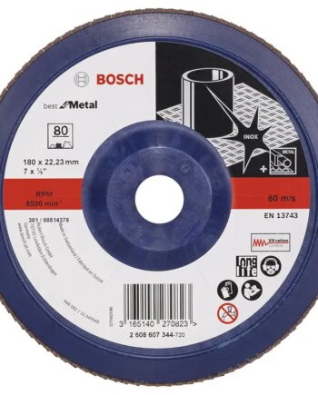 Bosch Lamelslibeskive  :mt ø180x22mm K80 Flad 2608607344