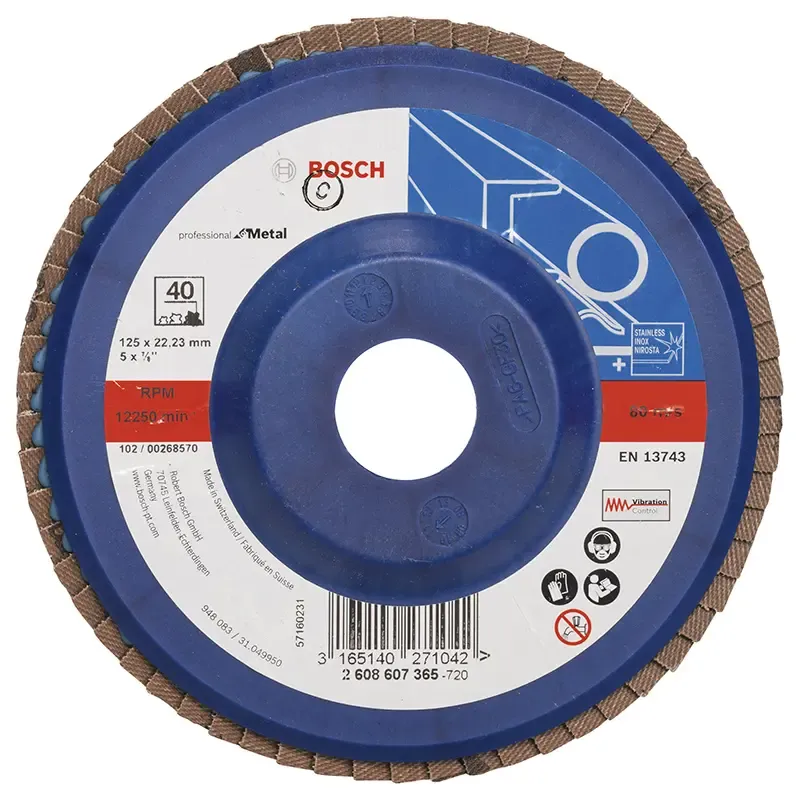 Bosch Lamelslibeskive  :mt ø125x22mm K40 Flad 2608607365