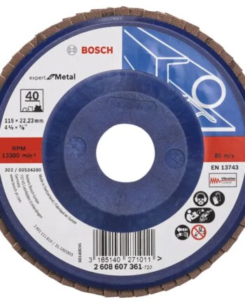 Bosch Lamelslibeskive  :mt ø115x22mmk40 Flad 2608607361