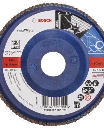Bosch Lamelslibeskive  :mt ø115x22mmk120 Flad 2608607337