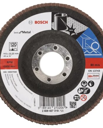 Bosch Lamelslibeskive  :mt ø115x22mmk120 Skrå 2608607319