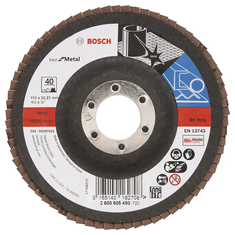 Bosch Lamelslibeskive Flad  :mt 115mm K40 2608605450
