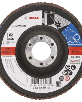 Bosch Lamelslibeskive Skrå  :mt ø115x22mm K60 2608605451
