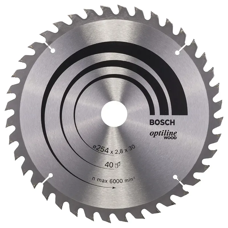 Bosch Rundsavsklinge Opti 254x30x2 8mm 40t 20gr Træ 2608640443