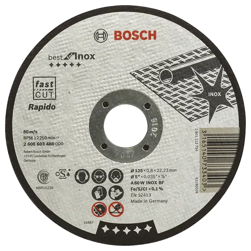 Bosch Skæreskive A60w Inox 125x0 8mm Lige 2608603488