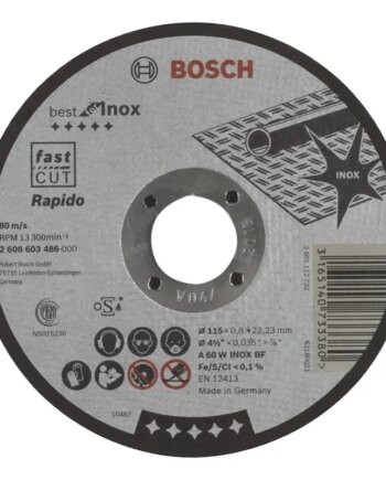 Bosch Skæreskive A60w Inox 115x0 8mm Lige 2608603486