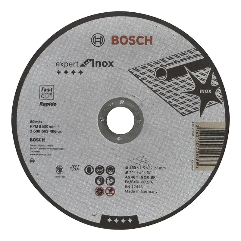 Bosch Skæreskive Exp Inox 180x1 6mm Lige 2608603406
