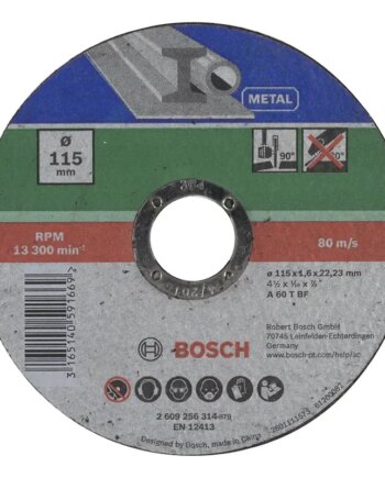 Bosch Skæreskive Metal 115x1 6mm Lige 2609256314
