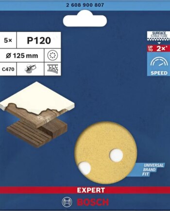 Bosch Slibeblad Exc 125mm K120 8h   Stk 2608900807