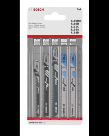Bosch Stiksavklingeingesæt T119 T111c T118 5stk 2608667857