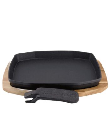 The Bastard Sizzling Plate   Holder Cast Iron 21x28 Cm