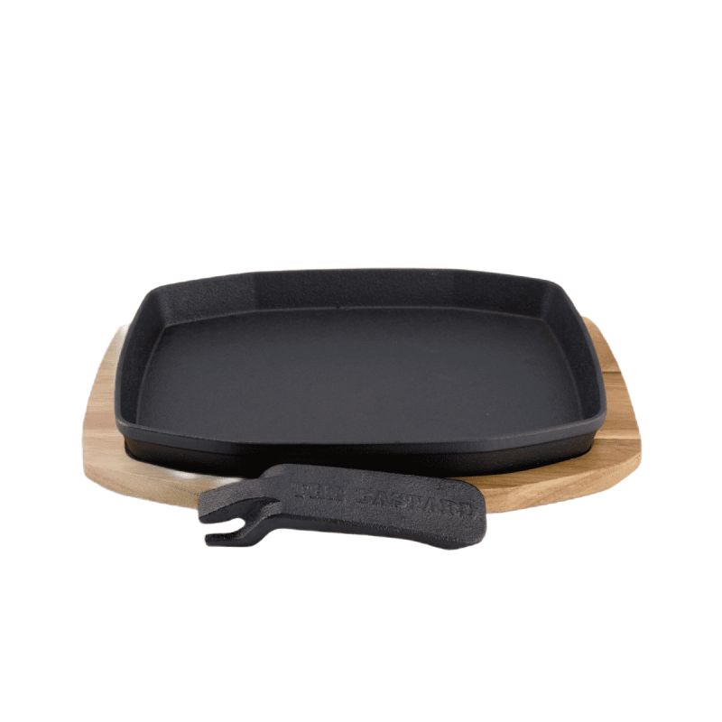 The Bastard Sizzling Plate   Holder Cast Iron 21x28 Cm