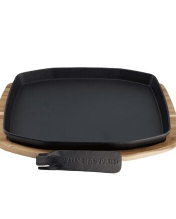 The Bastard Sizzling Plate   Holder Cast Iron 24x32 Cm
