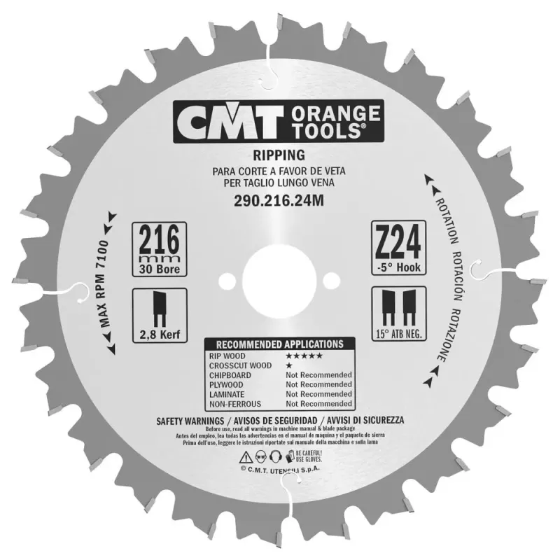 Cmt Klinge 216x2 8x30 Z24   Neg 290 216 24m