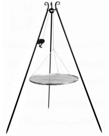 Cook King 180 Cm  -ben Til Bålsted Med 80 Cm Rustfristål Rist   Winch