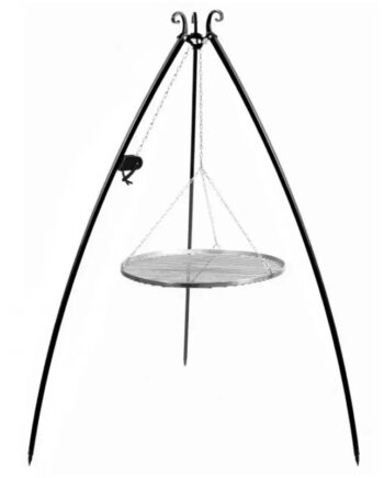 Cook King 200 Cm  -ben Til Bålsted Med 70 Cm Rustfristål Rist   Winch