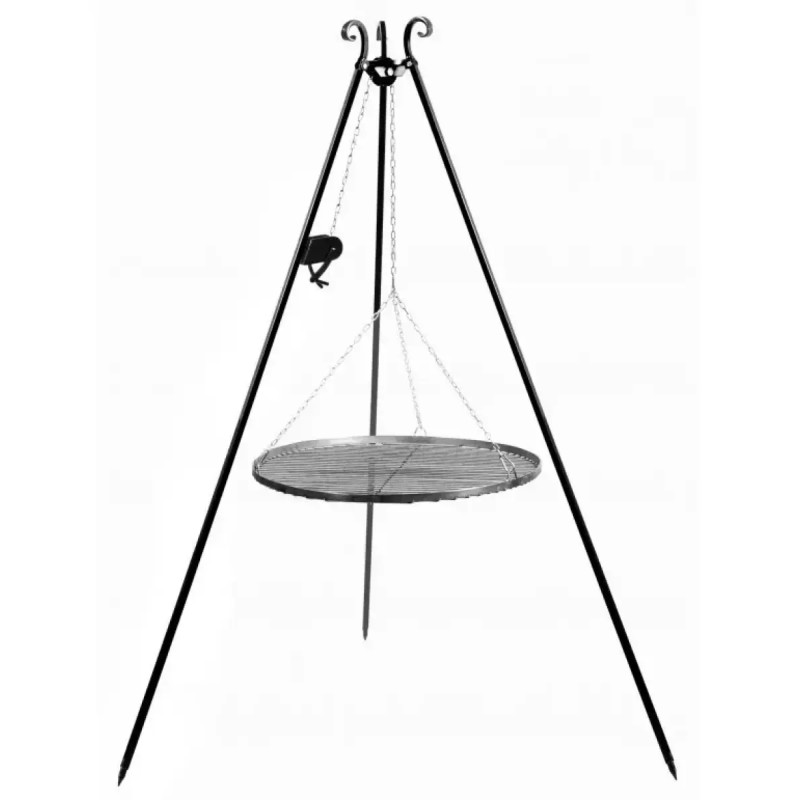 Cook King 180 Cm  -ben Til Bålsted Med 70 Cm Stål Rist   Winch
