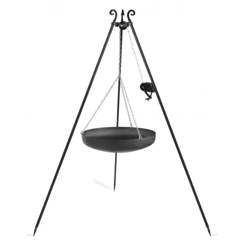 Cook King 180 Cm  -ben Til Bålsted Med 70 Cm Stålwok   Winch