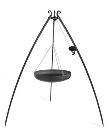 Cook King 200 Cm  -ben Til Bålsted Med 60 Cm Stålwok   Winch