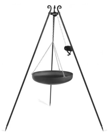 Cook King 180 Cm  -ben Til Bålsted Med 60 Cm Stålwok   Winch