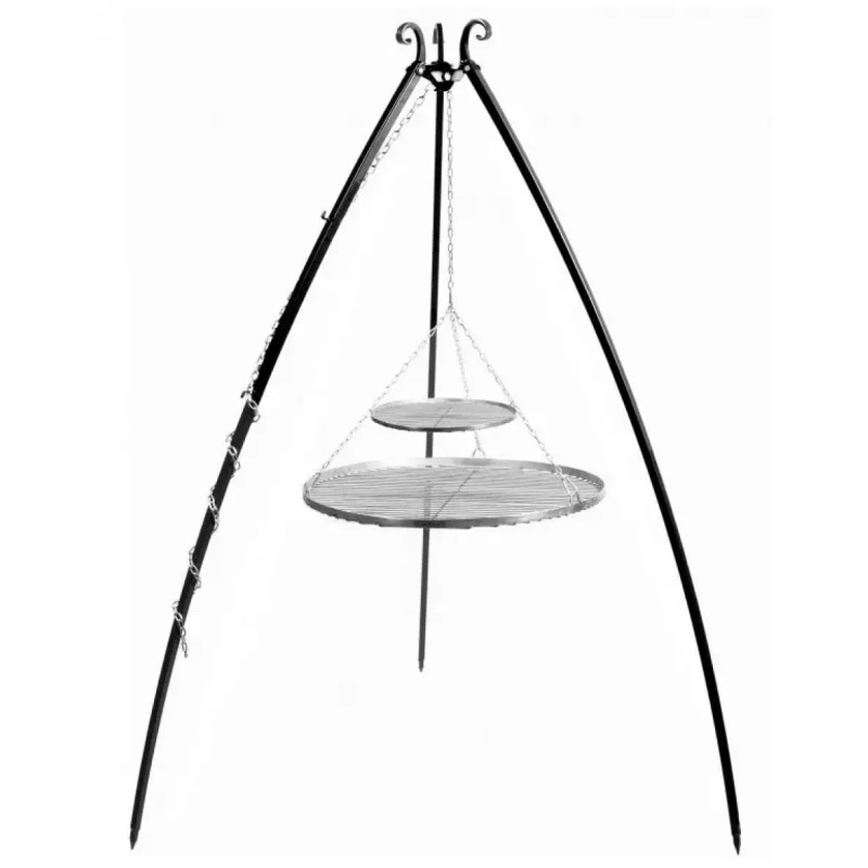 Cook King 200 Cm  -ben Til Bålsted Med   Rustfristål Rist 70 Cm   40 Cm