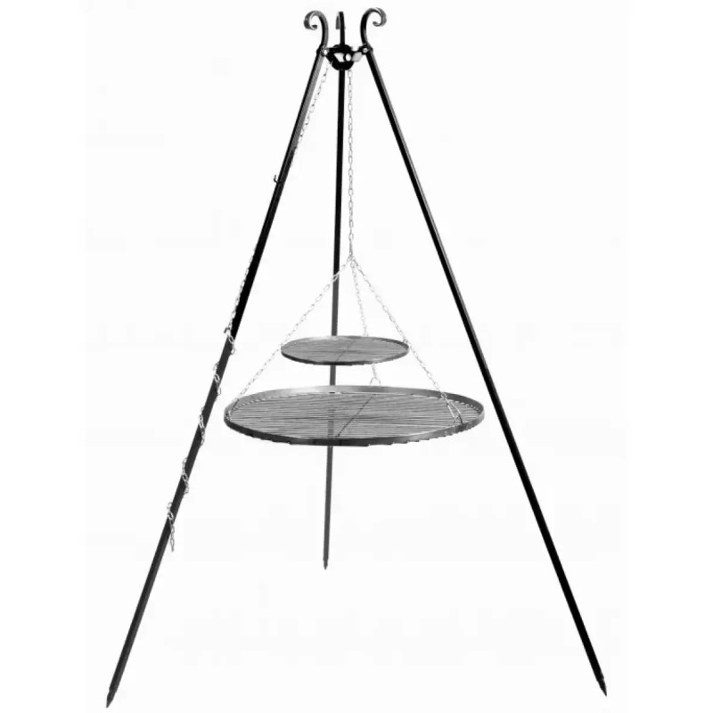 Cook King 180 Cm  -ben Til Bålsted Med   Stål Rists 70 Cm   40 Cm