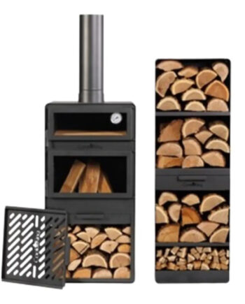 Cook King Vento Udeovn Med Bagekammer  Dobbelt Hærdet Glas  Grillrist Og Brænderum 120    40    30 Cm