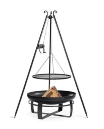 Cook King   Vikingâ  80 Cm Havebålfad Med 180 Cm Trefod  Hejs Og Grillrist