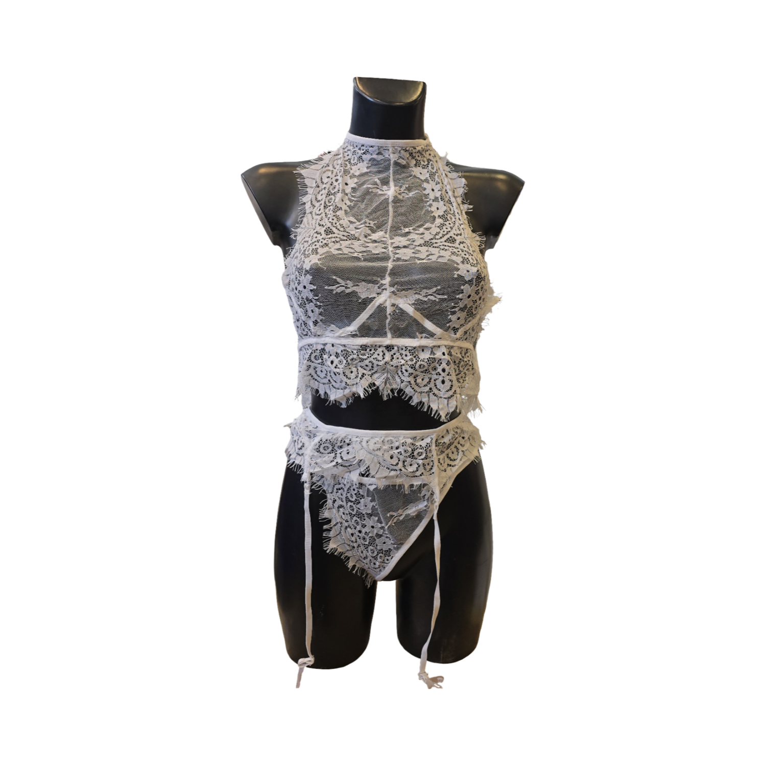 Dame Lingerie Sæt Hvid Medium