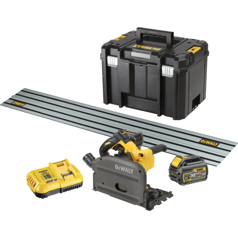 Dewalt 54v Xr Flexvolt 165 Mm Dyksav Inkl        Skinne   Dcs520t2r-qw