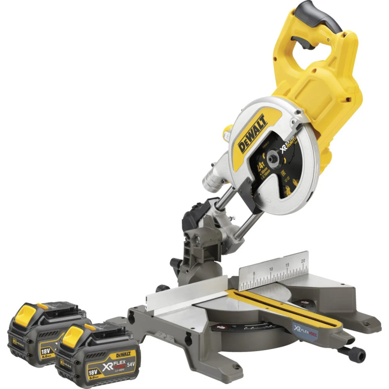 Dewalt 54v Xr Flexvolt 216 Mm Geringssav Med   Batterier Og Lader   Dcs777t2-qw
